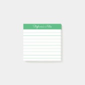 Simply Elegant Green Personalized Lined Post-it® Notes (Voorkant)