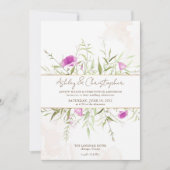 Simply Elegant Lavendel Wildflower Lijst Bruiloft Kaart (Voorkant)