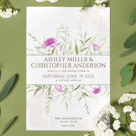 Simply Elegant Lavendel Wildflower Lijst Bruiloft Kaart