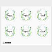 Simply Elegant Logo Laurel Branches voor Bedrijven Ronde Sticker (Vel)
