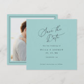 Simply Elegant Minimalist Save The Date Photo Card Kaart (Voorkant / Achterkant)