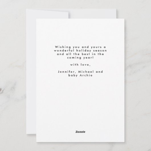 Simply Elegant Stylish 4 Photo Christmas Greetings Feestdagenkaart (Achterkant)