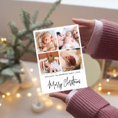 Simply Elegant Stylish 4 Photo Christmas Greetings Feestdagenkaart