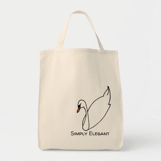 Simply Elegant Swan Tote Bag (Voorkant)