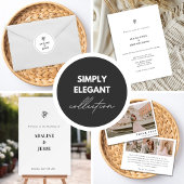 Simply Elegant Wedding All in One Invitation Kaart