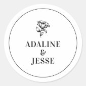 Simply Elegant Wedding Ronde Sticker (Voorkant)