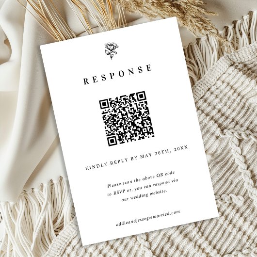 Simply Elegant Wedding RSVP Card Bedankkaart