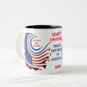 Simply Enspirated United We Stand Patriots: Tweekleurige Koffiemok (Voorkant links)