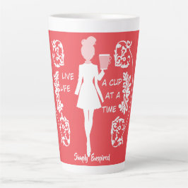 Simply Enspired "Leef, Leven Een Kopje per Tijdsti Latte Mok