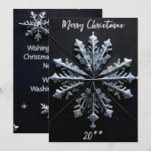 Simply Enspired Merry Christmas White Snowflake Feestdagenkaart (Voorkant / Achterkant)