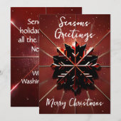 Simply Enspired Red Snowflake Merry Christmas Feestdagenkaart (Voorkant / Achterkant)