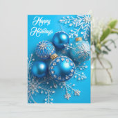 Simply Enspired Rhinestone Blue Ornament Feestdagenkaart (Staand voorkant)