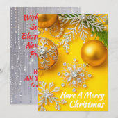 Simply Enspired Rhinestone Yellow Ornament Feestdagenkaart (Voorkant / Achterkant)