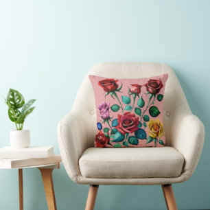 Simply Enspired Water Color Rozen Worp Kussen