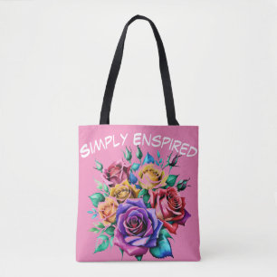 Simply Enspired waterkleur Rozen Canvas tas