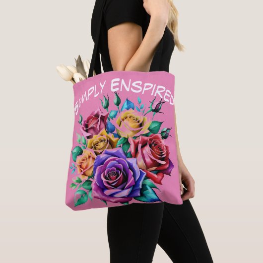 Simply Enspired waterkleur Rozen Canvas tas (Dichtbij)