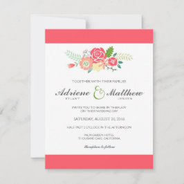 Simply Floral & Stripes bruiloft uitnodiging / kor