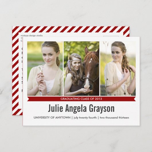 Simply Genius 4 foto Afstuderen Briefkaart (Voorkant / Achterkant)