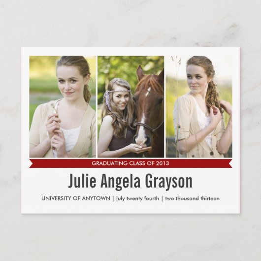 Simply Genius 4 foto Afstuderen Briefkaart (Voorkant)