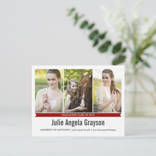 Simply Genius 4 foto Afstuderen Briefkaart (Staand voorkant)
