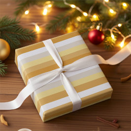 Simply Gold to Silver Stripes Wrapping Paper Cadeaupapier