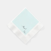 Simply Icy Blue Aangepaste Bruiloft Gecodeerde Coc Servet (Hoek)