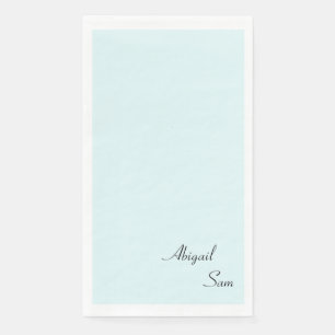Simply Icy Blue Custom Wedding Guest Servet