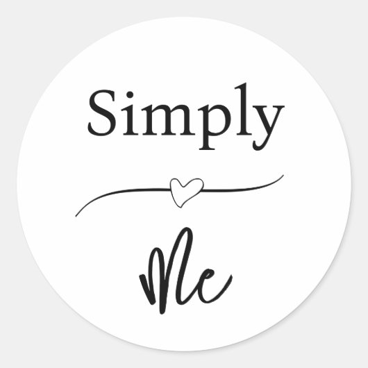 Simply Me Minimalist Ronde Sticker (Voorkant)