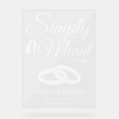  Simply Meant to Be Wedding Welcome Acryl Bord (Voorkant)