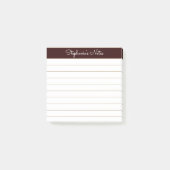 Simply Modern Chocolate Brown Personalized Lined Post-it® Notes (Voorkant)