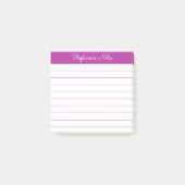 Simply Modern Dark Pink Personalized Lined Post-it® Notes (Voorkant)