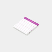 Simply Modern Dark Pink Personalized Lined Post-it® Notes (Schuin)