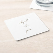 Simply Modern Gold Script Names Wedding Kartonnen Onderzetters (Schuin)