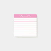 Simply Modern Pink Personalized Lined Post-it® Notes (Voorkant)