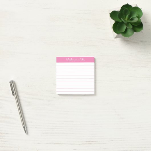 Simply Modern Pink Personalized Lined Post-it® Notes (Kantoor)