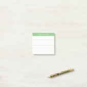 Simply Modern Sage Green Personalized Lined Post-it® Notes (Op bureau)