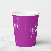 Simply Modern Script Donker Roze Pensioen Papieren Bekers (Rechts)