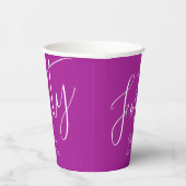Simply Modern Script Donkerroze 40e verjaardag Papieren Bekers (Rechts)