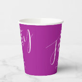 Simply Modern Script Donkerroze 50ste verjaardag Papieren Bekers (Links)