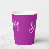 Simply Modern Script Donkerroze 70ste verjaardag Papieren Bekers (Links)