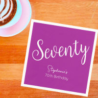 Simply Modern Script Donkerroze 70ste verjaardag