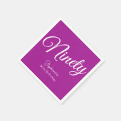 Simply Modern Script Donkerroze 90ste verjaardag Servet (Hoek)