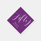Simply Modern Script Herfst Paars 50ste Verjaardag Servet (Hoek)
