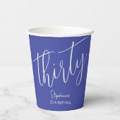 Simply Modern Script Lavendel Paarse 30e Verjaarda Papieren Bekers (Achterkant)