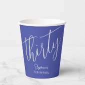 Simply Modern Script Lavendel Paarse 30e Verjaarda Papieren Bekers (Voorkant)