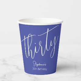 Simply Modern Script Lavendel Paarse 30e Verjaarda Papieren Bekers