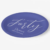 Simply Modern Script Lavendel Paarse 40e Verjaarda Papieren Bordje (Gekanteld)