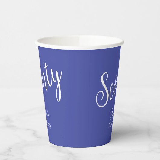 Simply Modern Script Lavendel Paarse 70e Verjaarda Papieren Bekers (Links)