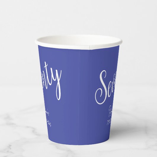 Simply Modern Script Lavendel Paarse 70e Verjaarda Papieren Bekers (Rechts)