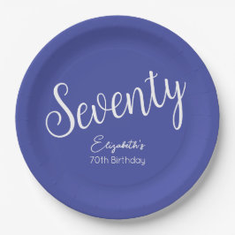 Simply Modern Script Lavendel Paarse 70e Verjaarda Papieren Bordje